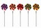 CC Christmas Decor Set of 5 Color Changing LED Peppermint Candy Pathway Marker Lawn Stakes 72&#x22;